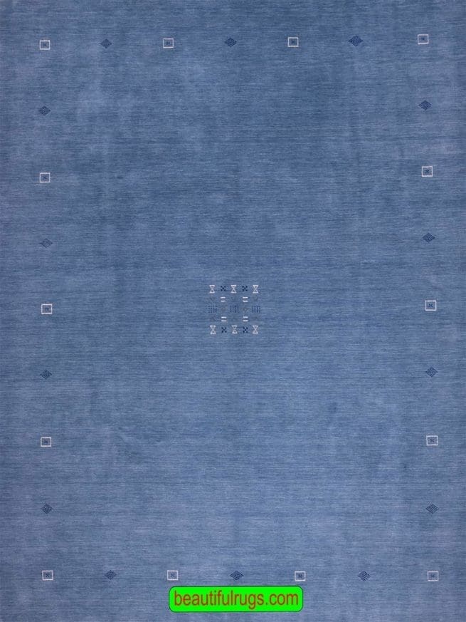 Blue Oriental Rug, Gabbeh Style Rug, size 8.4x10.1