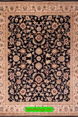 Oriental Rug from Caspian Region, Black and brown Rug, size 8.2x10.3