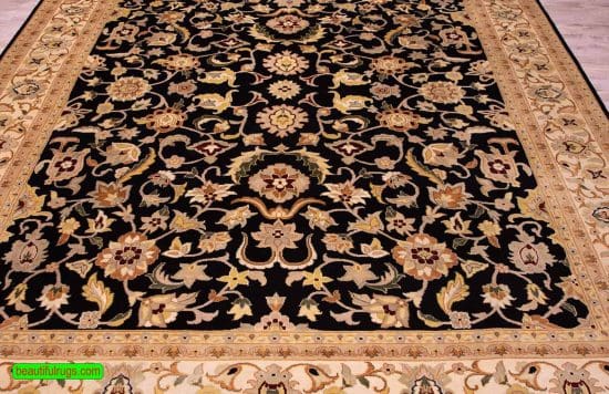 Oriental Rug from Caspian Region, Black and brown Rug, size 8.2x10.3