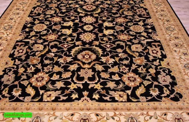 Oriental Rug from Caspian Region, Black and brown Rug, size 8.2x10.3