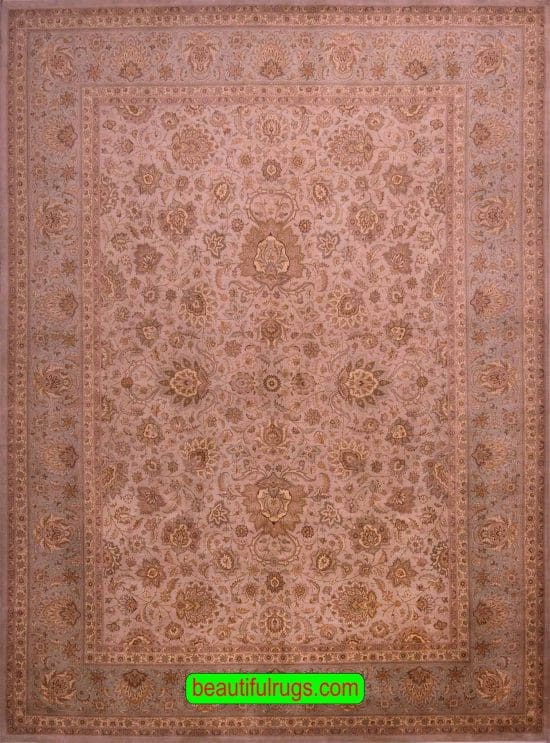 Transitional Rug, Pastel and Green Color Rug. size 9.2x12.5