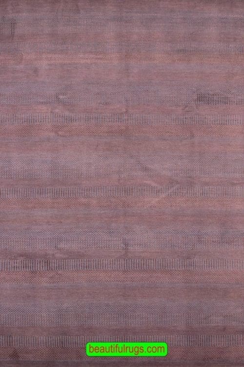 Striped Modern Rug, Blue Gray Oriental Rug, size 6.2x9.1