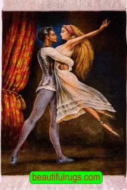 Romantic Ballet Dance, Handmade Persian Pictorial Rug, Size 2.5x3.2