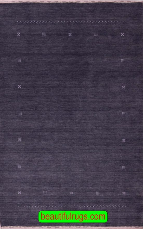 Plain color Gabbeh style rug in gray color. size 5.2x8