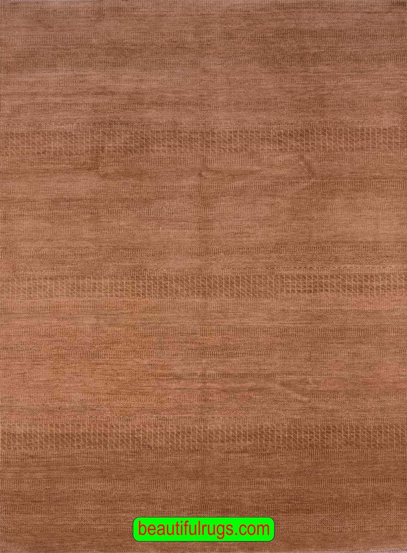 7160- Brown Color Rug, Contemporary Striped Rug