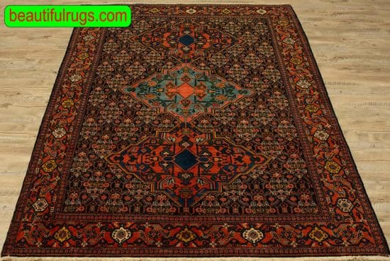 Antique Rug, Hand knotted Persian Senneh Rug, Vegetable Dyed Rug