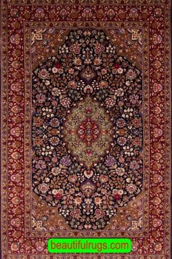 Qum Carpet, Kork Wool and Silk Handmade Iranian Qum Carpet. Size 5.5x8.10