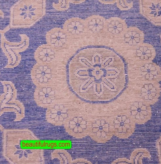 Extra large handmade Oushak style rug in blue color. Size 12.8x19.3