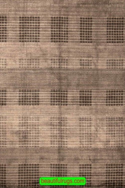 7342-1 MM 8×10 Rug, Hand Loomed Contemporary Grey Color Rug, Living Room Rug