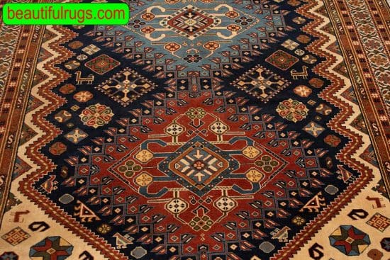 Handmade Shiraz Rug, Old Persian Shiraz Rug, Qashqai Design Rug