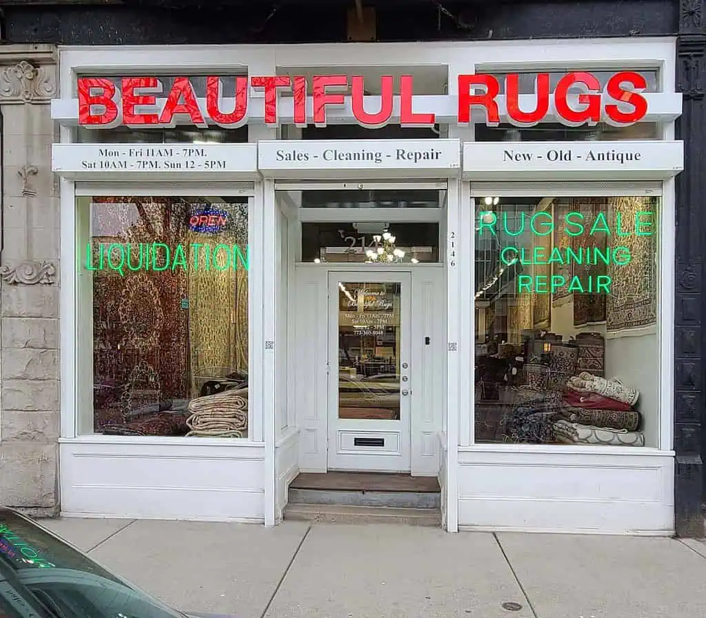 Store front of Beautiful Rugs.