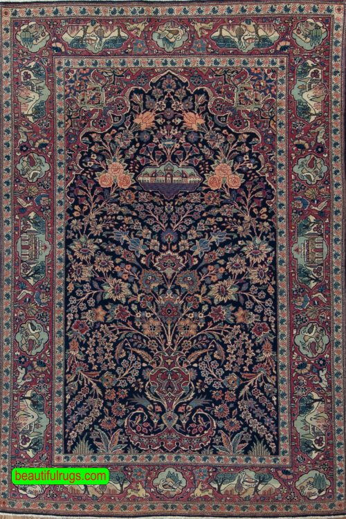 Antique Persian Rugs, Arch Design Handmade Persian Kashan