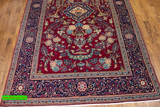 Handmade Persian Kashan Area Rug