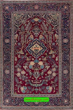 Handmade Persian Kashan Area Rug