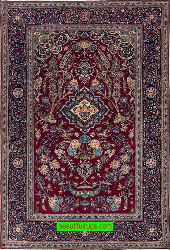 Handmade Persian Kashan Area Rug