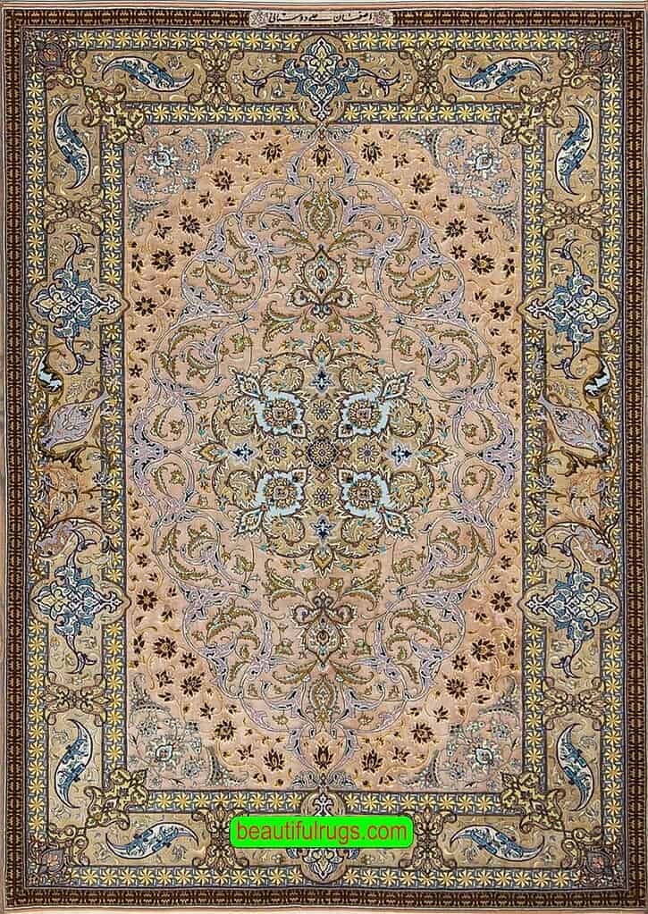 1114- Gorgeous top quality vegetable dyed silk Persian rug crafted for pure luxury and value. Size 4.4x6.6.