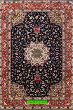 Persian Tabriz type of rug, made of wool and silk. Size 6.9x10