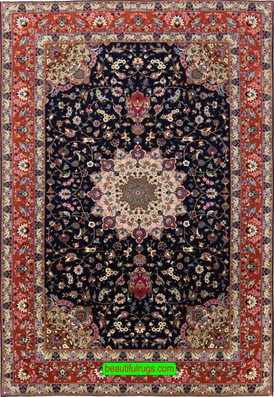 Persian Tabriz type of rug, made of wool and silk. Size 6.9x10