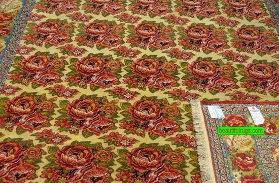 Limeade color Persian Senneh rug, vegetable dye wool rug. Size 6.8x10.2