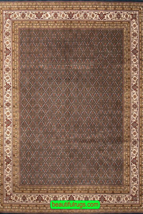 Allover design Herati rug made in India with teal green color. Size is 8.3x10