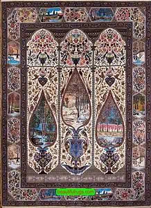 Rug 2494- The Museum Rug. A collectible Masterpiece Persian Isfahan Rug. Available only at Beautiful Rug Chicago. Size 11.9x16.