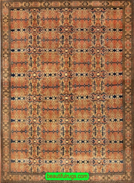 Old Persian Rug, Turkmen Rugs, Rust Color Persian Turkmen Rug