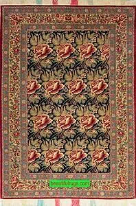 2294- Beautiful floral vegetable dyed hand knotted Persian Senneh rug made to perfection using top quality wool and fine weave. Size 6.9x10.6.