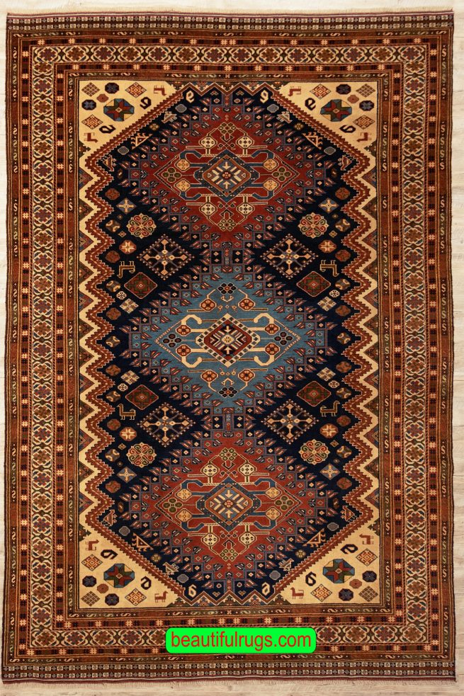 Handmade Shiraz Rug, Old Persian Shiraz Rug, Qashqai Design Rug