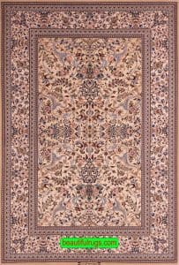 122 SHA- Hand Knotted Persian Isfahan Rug, Marble Color Kurk Wool and Silk Rug. Size 5x7.7