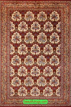 Garden Design Rug, Hand Knotted Persian Qum Rug, Traditional Rugs