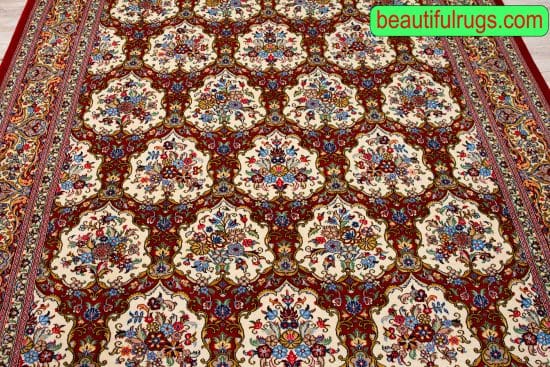 Garden Design Rug, Hand Knotted Persian Qum Rug, Traditional Rugs