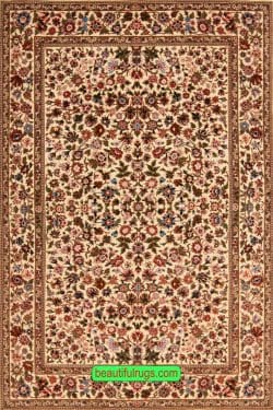 Hand Knotted Persian Qum Rug, Wool Wool and Silk. Size 3.7x5.7.