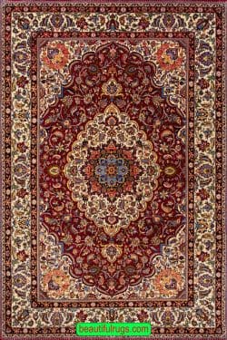 Vintage floral Persian Bakhtiari rug with rustic red color. Size 6.10x10