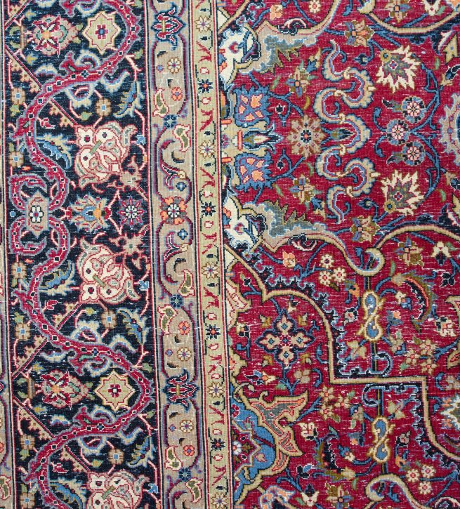 Sarough Rug, Hand Knotted Allover Design Traditional Persian Rug. Size 8.3x11.5