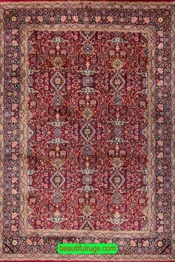 Sarough Rug, Hand Knotted Allover Design Traditional Persian Rug. Size 8.3x11.5