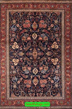 Old Rug, Handmade Persian Sarouk Rug, Allover design Traditional Rug. Size 7.9x11