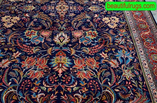 Old Rug, Handmade Persian Sarouk Rug, Allover design Traditional Rug. Size 7.9x11