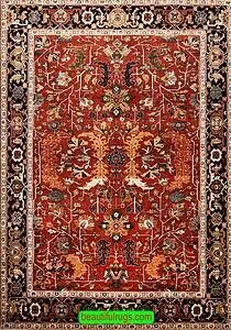 Geometriz Serapi design rug with orange color. Size 8.1x9.10