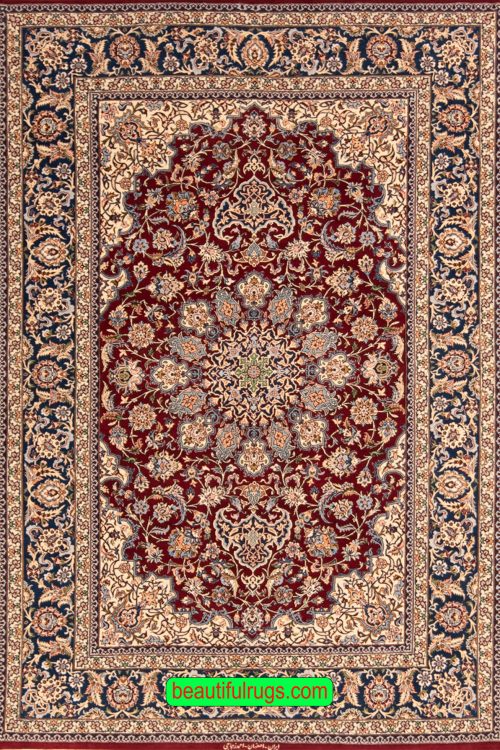 Persian Isfahan vegetable dye, red color. Size 4.10x7