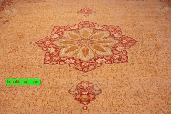 Large handmade oriental rug, Tabriz design rug. Size 12.10x18.4
