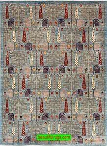 Bakhshaish design rug with gray blue color. Size 8.7x11.9