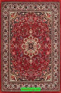 Handmade Persian Bijar Rug, Mauve and Rose Color. Size 5.3x7.4