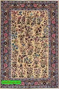 High quality Persian Tehran rug, multicolor tree of life rug. Size 4x4.7