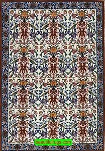 Kork wool and silk rugs, hand knotted Persian Isfahan kork wool and silk rug in beige color.