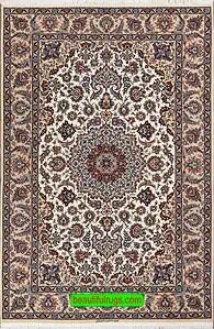 2736- High quality vegetable dyed 5x7 area rug hand knotted Persian Isfahan rug. made from kork wool and silk. The actual rug size is 4.9x7.3.