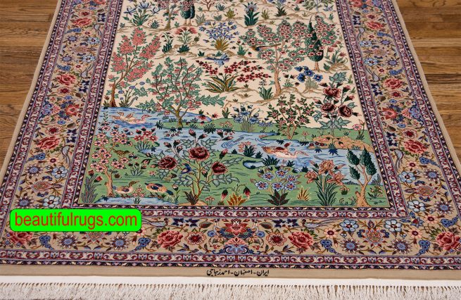 Handmade Persian carpet, multicolor natural dye. Size 4.4x6.9.