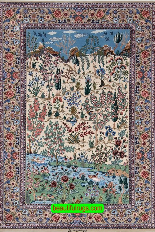 Handmade Persian carpet, multicolor natural dye. Size 4.4x6.9.