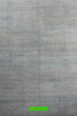 Hand knotted contemporary rug in blue color with stripes. Size 9.2x12.