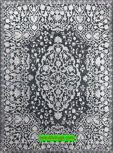 7427- Modern rug for modern living room in gray and silver colors. Size 8.1x10.3.