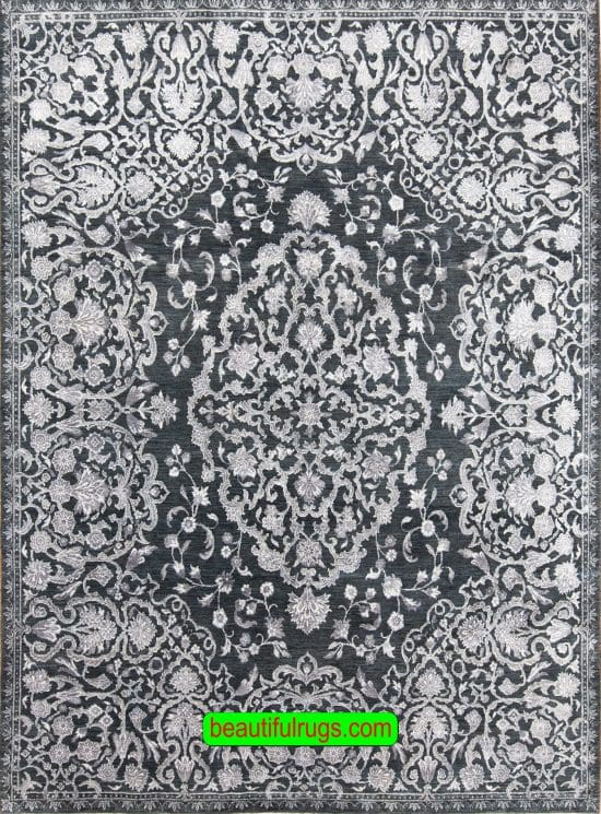 Modern rug in gray and silver color for modern living room. Size 8.1x10.3.